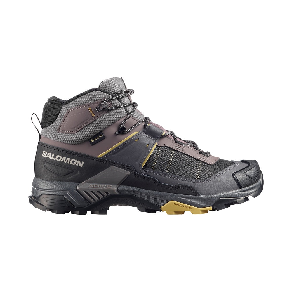 Salomon X Ultra 5 Mid GTX hiking boot in gray and black colorway