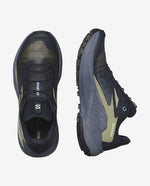 Salomon Genesis women's trail running shoes in navy blue with olive accents