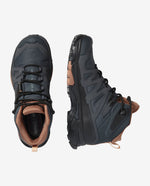 Salomon X Ultra 4 Mid GTX women's hiking boots in dark gray with coral accents