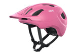 POC Axion Spin mountain bike helmet in pink with ventilation holes and visor