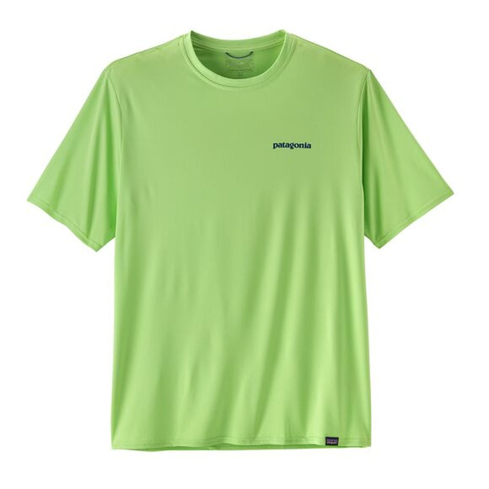 Patagonia Men's bright green Capilene Cool Daily t-shirt with small logo