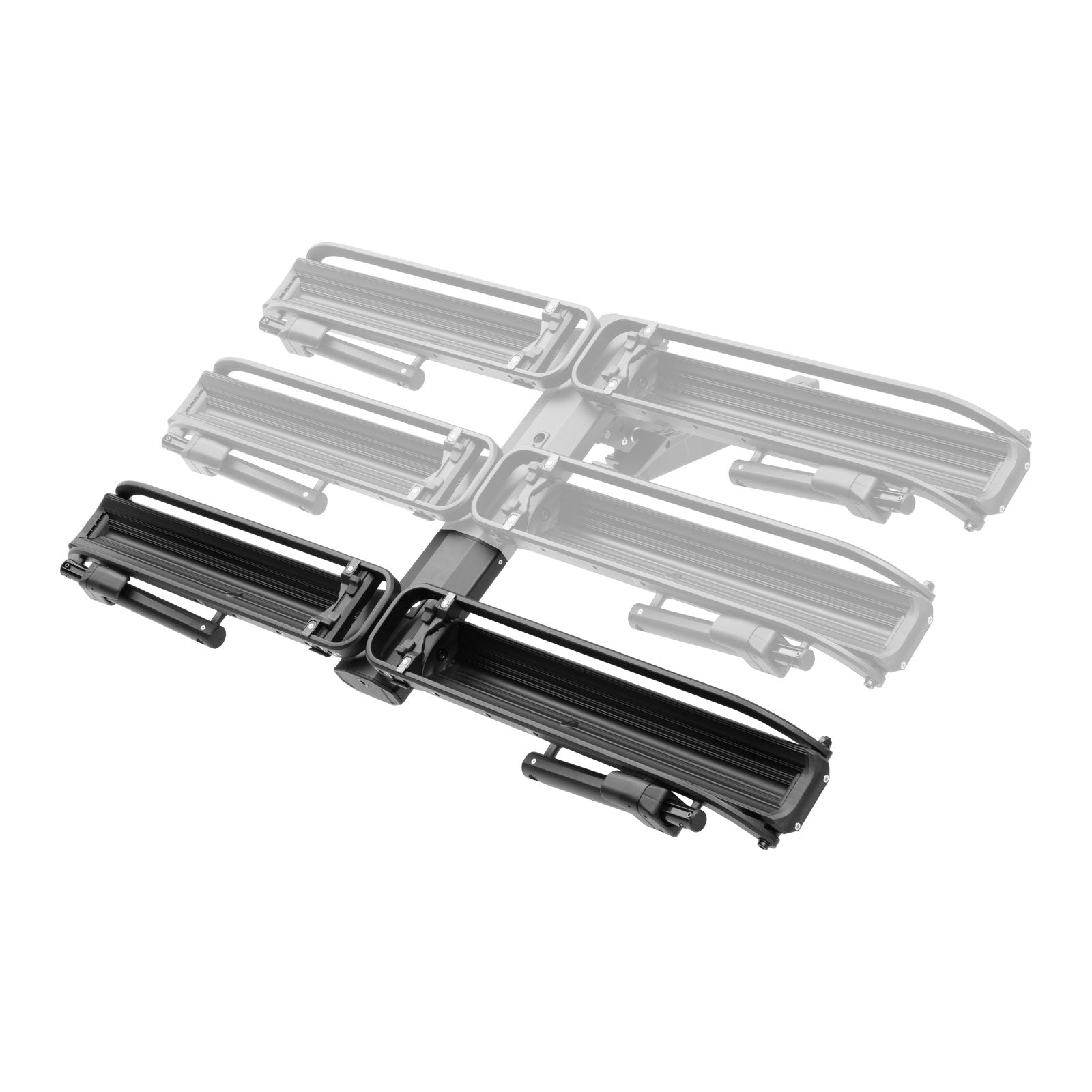KUAT Piston Pro bike rack add-on components in black and clear finish