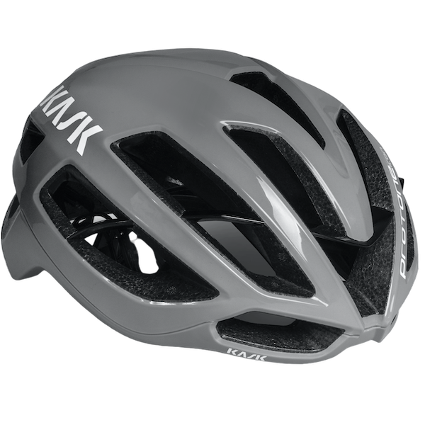 Kask Protone Icon cycling helmet in grey with aerodynamic design and ventilation ports