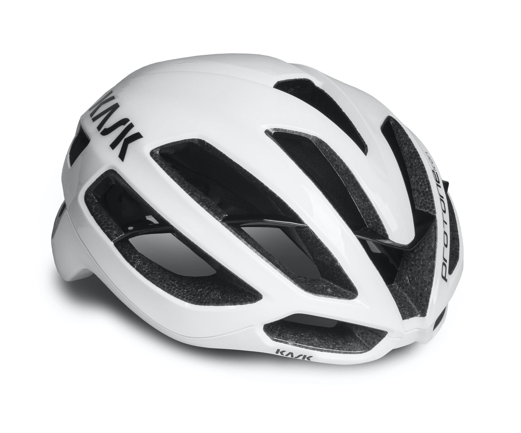 KASK Protone Icon cycling helmet in white with aerodynamic design and ventilation ports