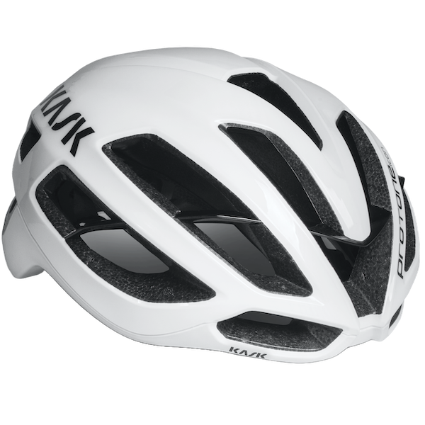 Kask Protone Icon cycling helmet in white with aerodynamic design and ventilation ports