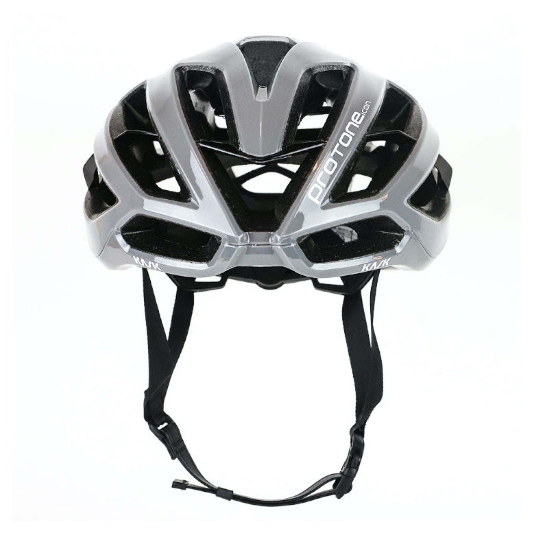 KASK Protone Icon cycling helmet in grey with black interior padding and straps