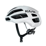 KASK Protone Icon cycling helmet in white with black ventilation padding and adjustment system