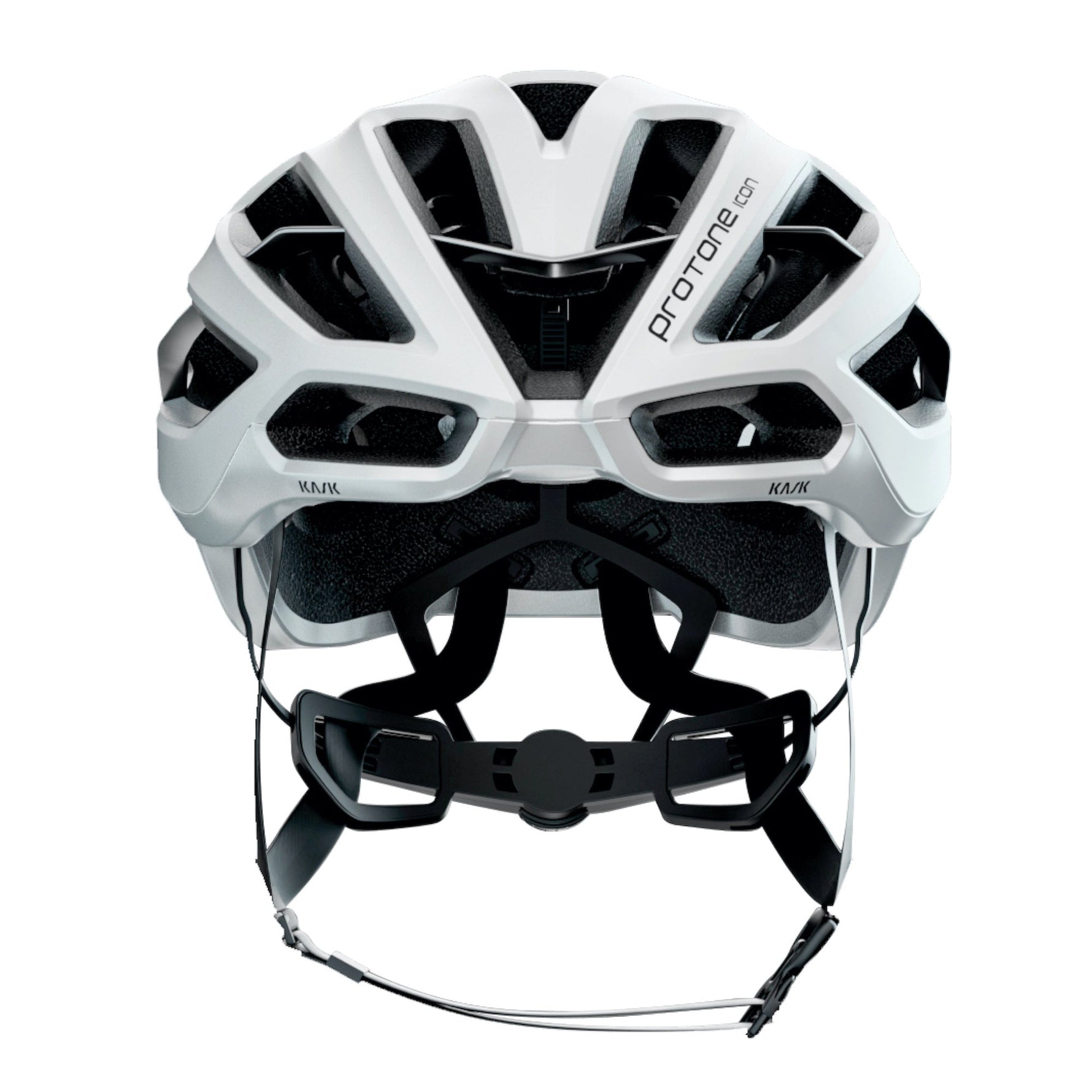 Kask Protone Icon cycling helmet in white with black interior padding and adjustment system