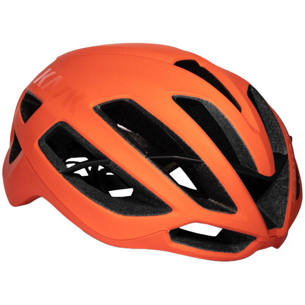 KASK Protone Icon cycling helmet in tangerine matte orange finish with ventilation ports