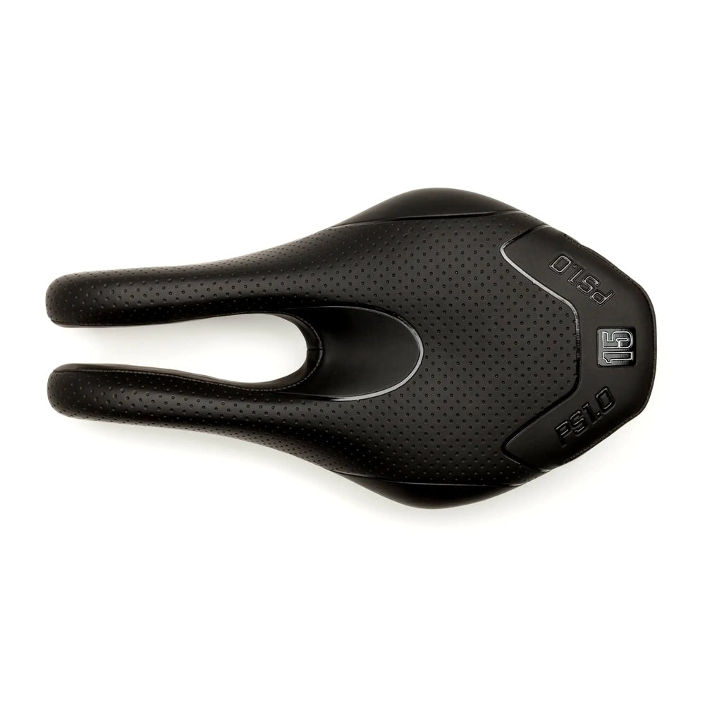 ISM PS 1.0 black bicycle saddle with perforated surface and central cutout