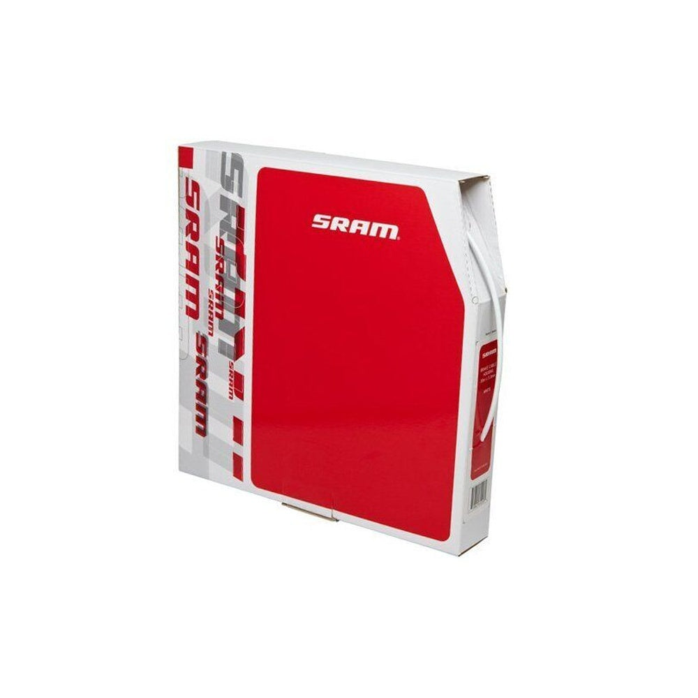 SRAM brake cable housing 30m white packaging box on clean background