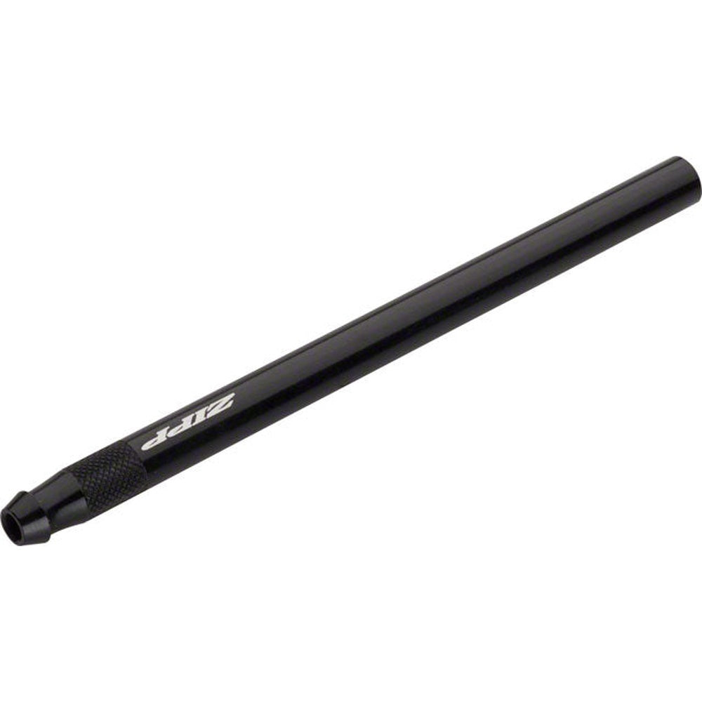 Black Zipp valve extender with textured grip section and brand logo
