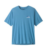 Patagonia men's light blue cap cool daily shirt with small logo