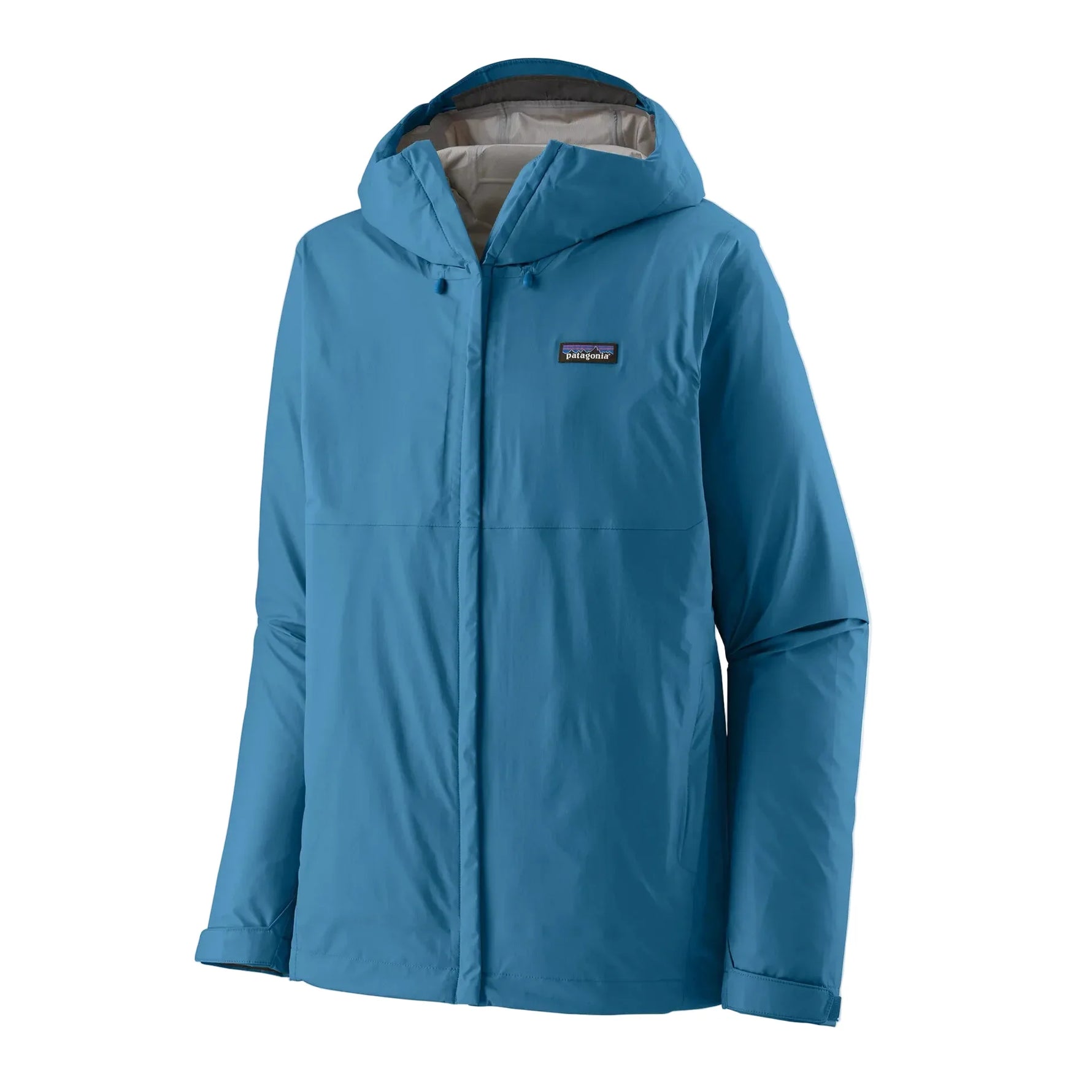 Patagonia Men's Torrentshell 3L Jacket in Endless Blue with hood up