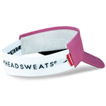 Headsweats pink and white visor with brand logo on clean background