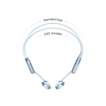 Shokz OpenRun Pro 2 bone conduction headphones in mini silver showing size comparison
