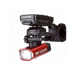 Lezyne GoPro LED adapter with black mount and red light attachment