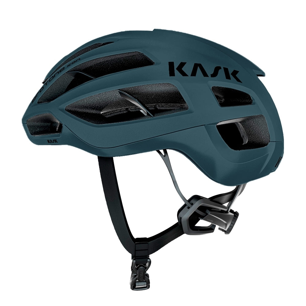 KASK Protone Icon cycling helmet in forest green matte finish with ventilation ports