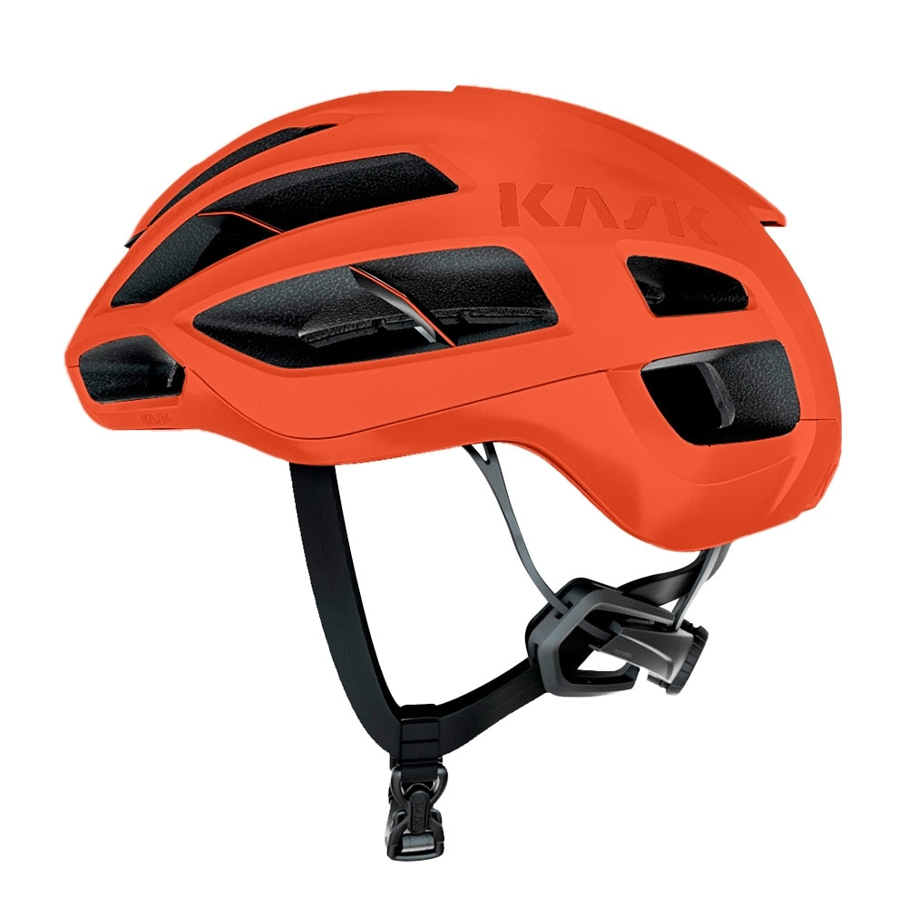 KASK Protone Icon cycling helmet in orange matte finish with ventilation ports