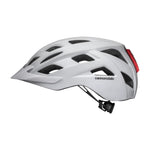 Cannondale Quick adult bicycle helmet in white with red accent and ventilation holes