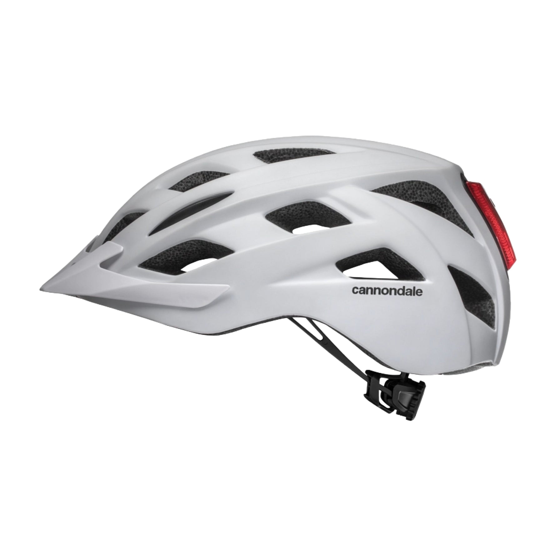 Cannondale Quick adult bicycle helmet in white with red accent and ventilation holes