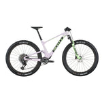 Scott Spark RC World Cup mountain bike in Hush Purple with green suspension fork