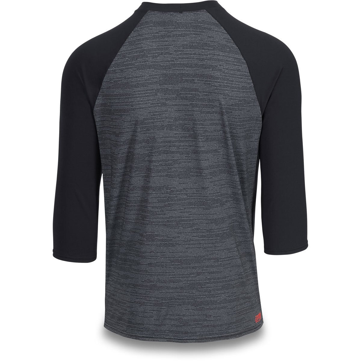 Back view of Dakine long sleeve shirt in black heather with raglan sleeves