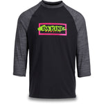 Dakine long sleeve raglan shirt in black with heathered gray sleeves and colorful logo