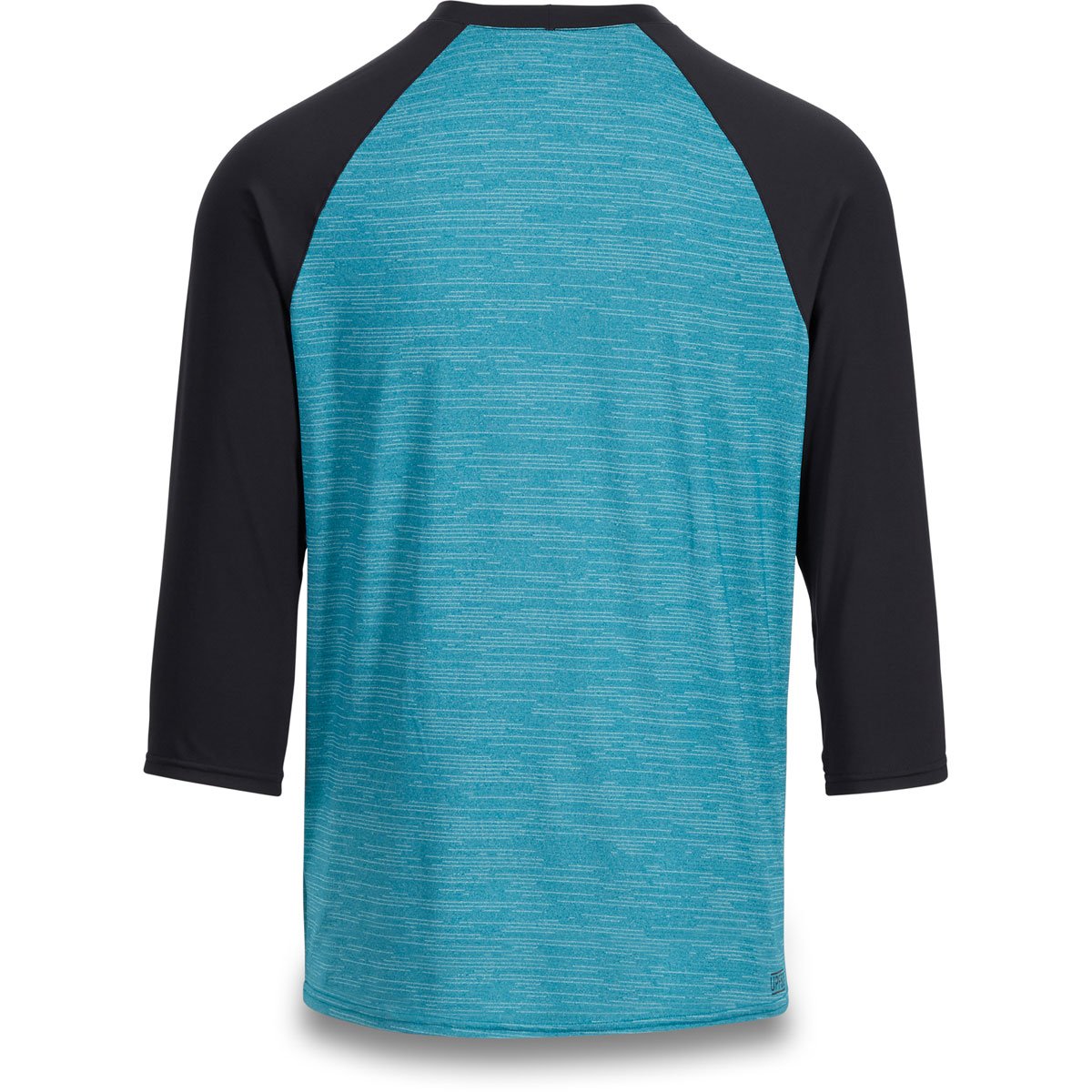 Dakine long sleeve raglan shirt with blue heather body and black sleeves