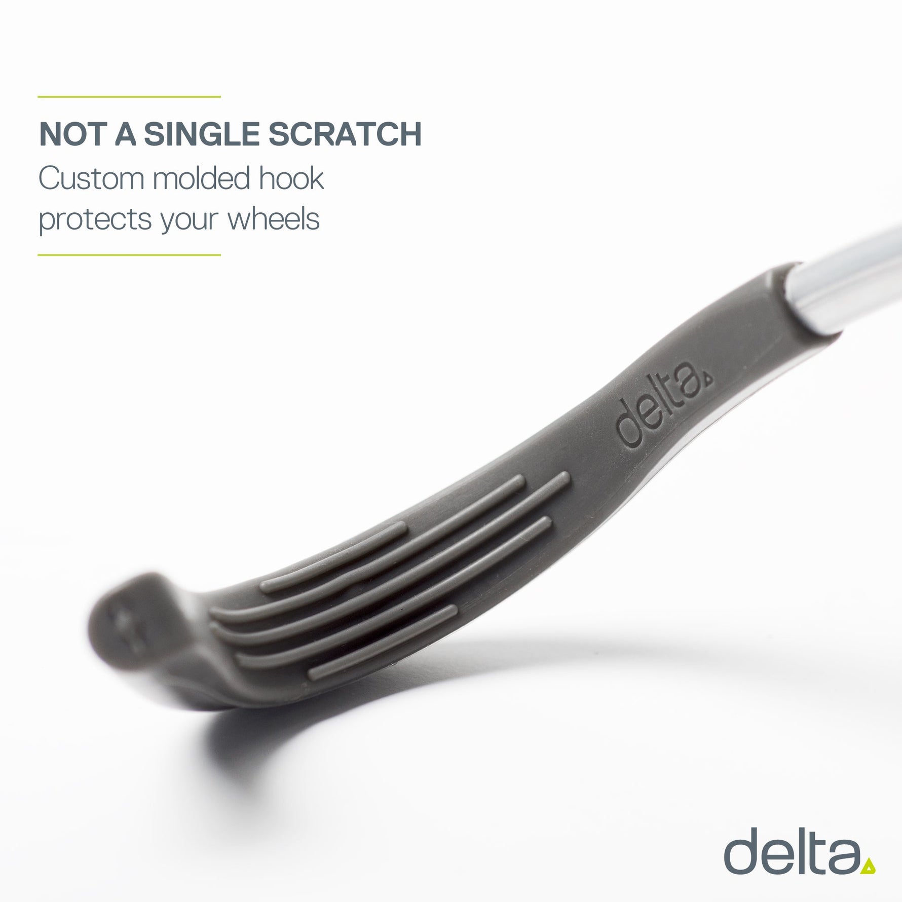 Delta grey single bike wall mount hook with custom molded design