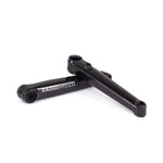 Radio Bike Co. black bicycle cranks with 175mm arm length on white background