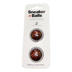 Sneaker Balls shoe deodorizers with black and red polka dot pattern on retail packaging