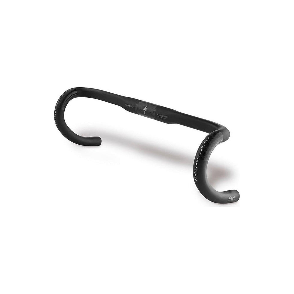 Black Specialized S-Works carbon road bike handlebars with shallow drop design