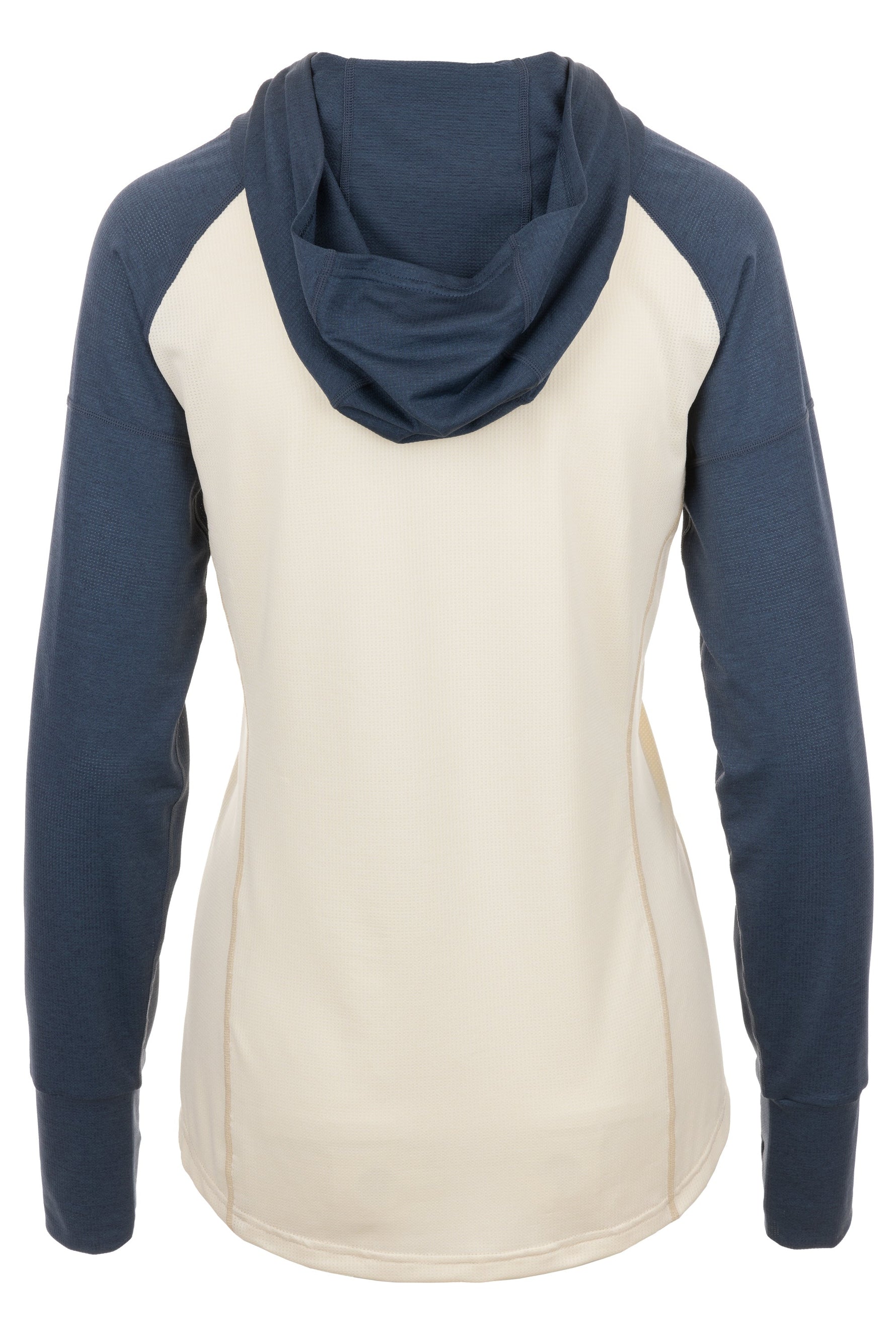 Flylow Gear Moonlight women's shirt with cream body and navy raglan sleeves