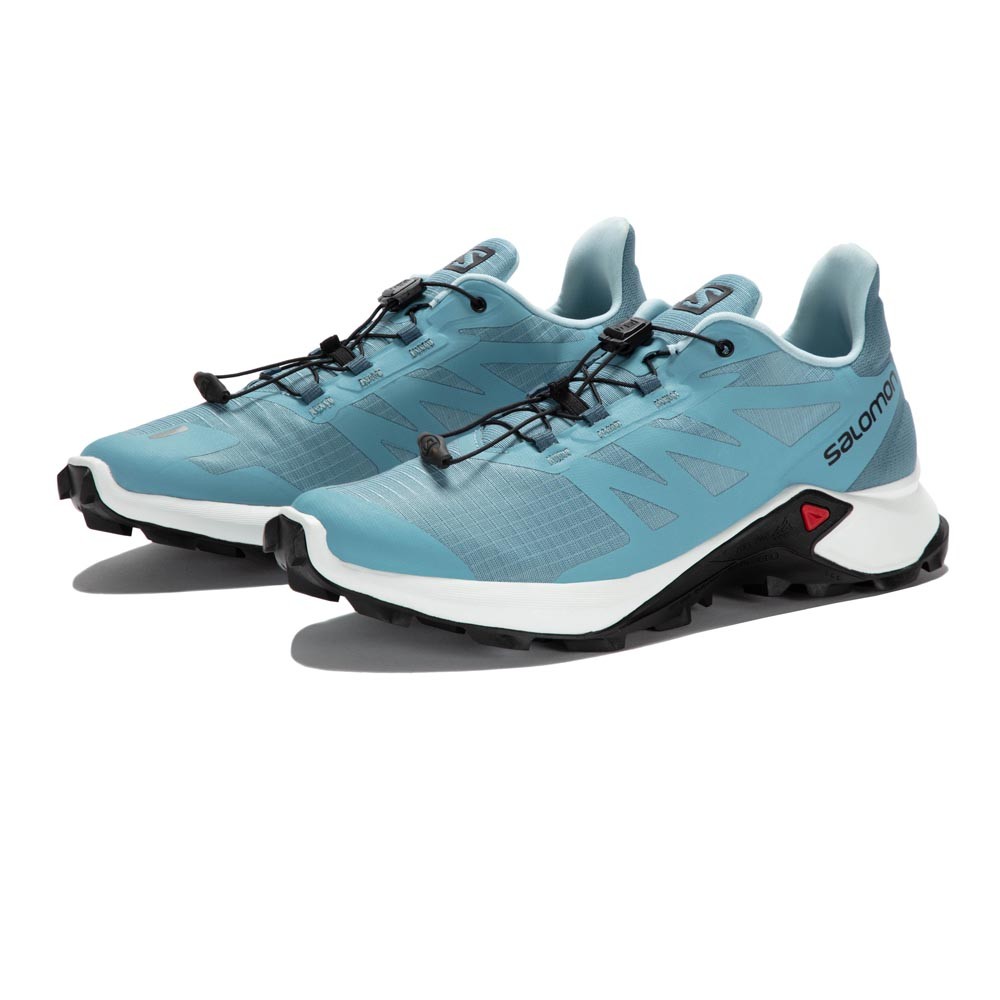 Salomon Supercross 3 women's running shoes in delphinium blue with white sole