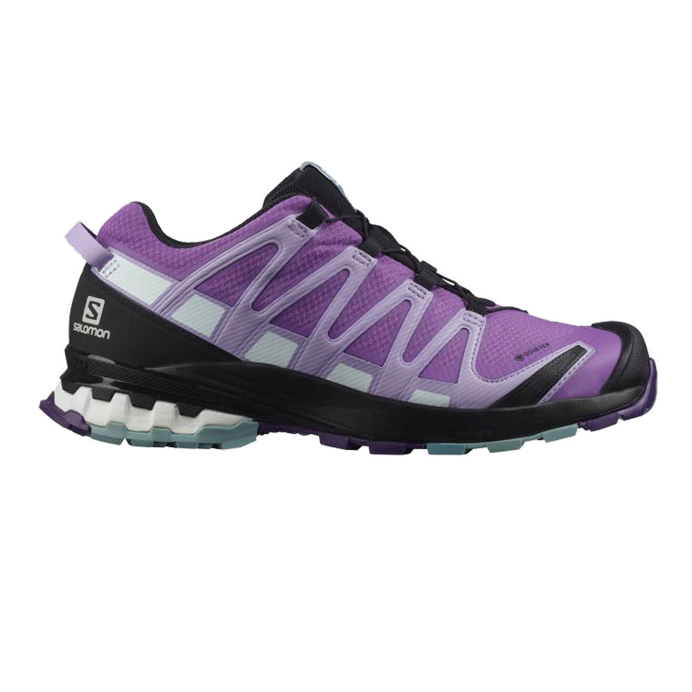 Salomon XA Pro 3D V8 GORE-TEX women's trail running shoe in royal lilac colorway
