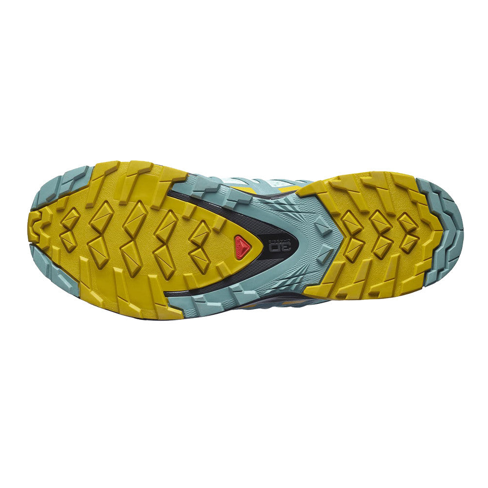 Salomon XA Pro 3D v8 women's trail running shoe sole view in Yucca/Trellis/Arrowwood colorway