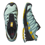 Salomon XA Pro 3D v8 women's trail running shoes in mint green and yellow