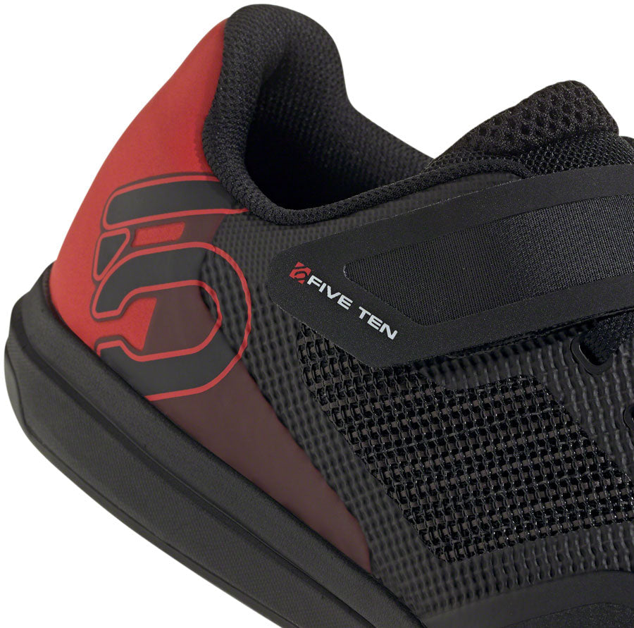 Five Ten Hellcat Pro MTB shoe in black with red accents on white background