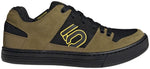 Five Ten Freerider MTB shoe in olive green with black mesh and yellow logo