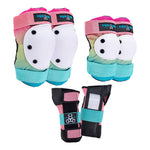 Triple Eight Saver-3 protective pad set with knee, elbow and wrist guards in shaved ice fade colorway