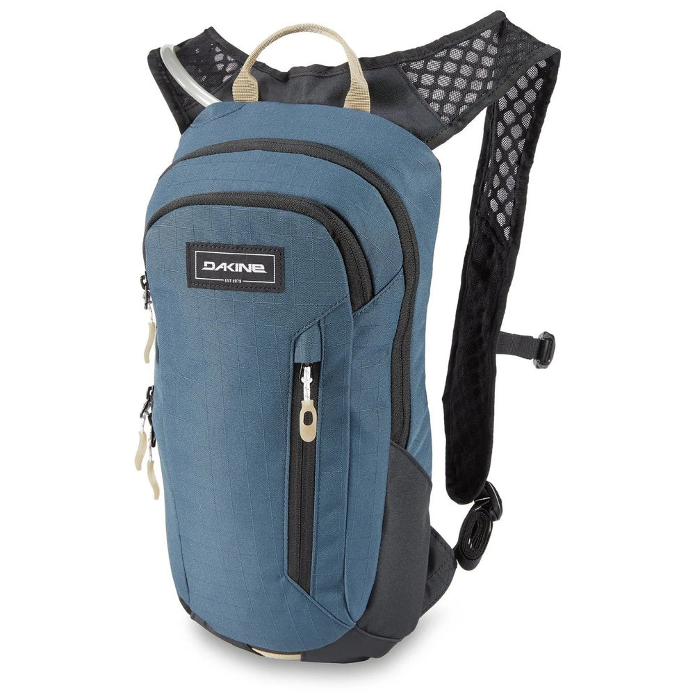 Dakine Shuttle 6L hydration backpack in midnight blue with mesh back panel