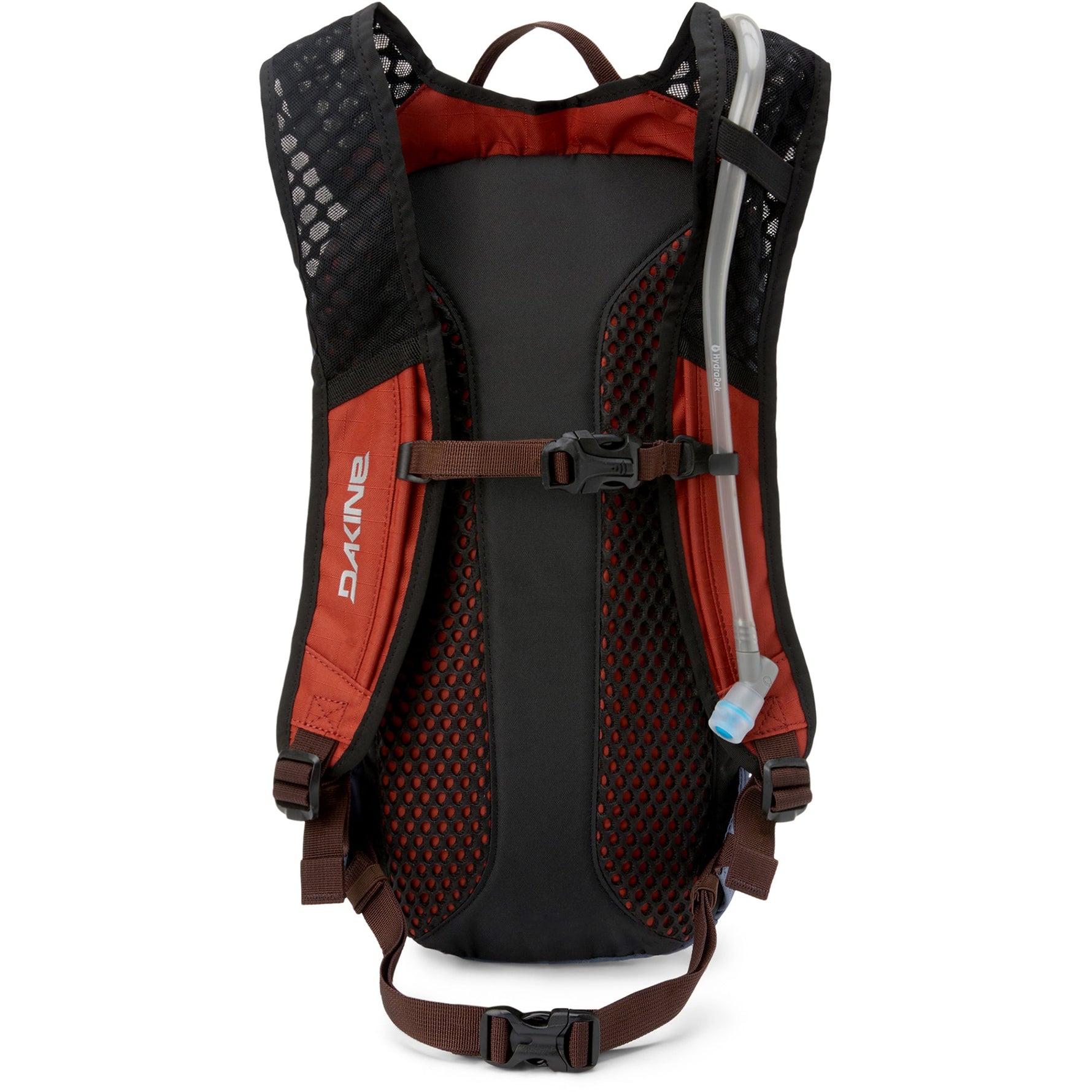 Dakine Shuttle 6L hydration backpack in deep red and black with mesh ventilation
