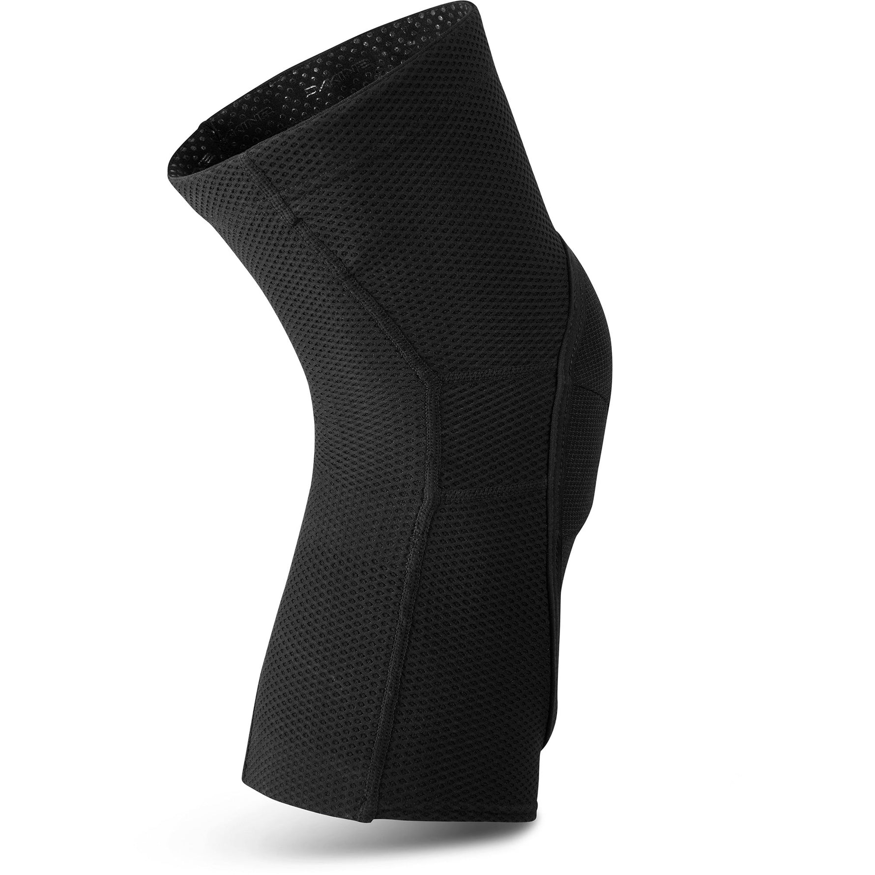 Black textured knee sleeve with compression design on white background