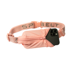 SPIbelt Monochromatic Pro Belt in rose gold with phone pocket open showing smartphone
