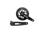 SRAM Rival AXS crankset with power meter in black finish on white background