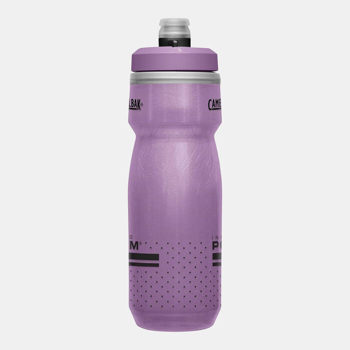 CamelBak Podium Chill 21oz purple water bottle with dotted pattern and squeeze cap