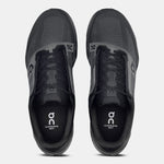On Cloudsurfer Next men's running shoes top view showing insole branding and lacing system in black