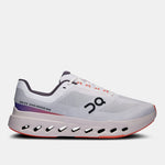 On Cloudsurfer Next men's running shoe in white with flame red outsole, side view