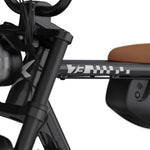SUPER73-ZX SE electric bike detail showing black frame and brown seat